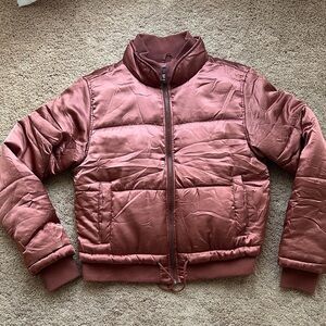 Topshop Satin Puffer Bomber Jacket